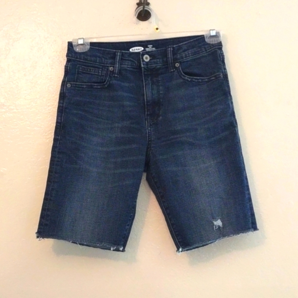 Boys Old Navy blue cut off jean shorts size 16